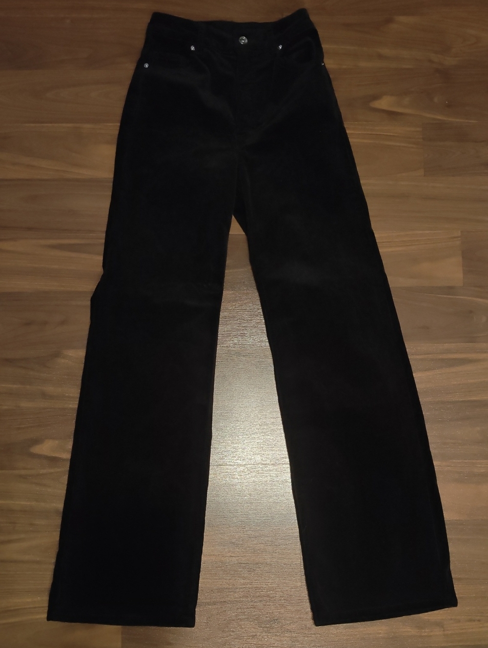 NWT H&M Black Wide-Leg Corduroy Trousers